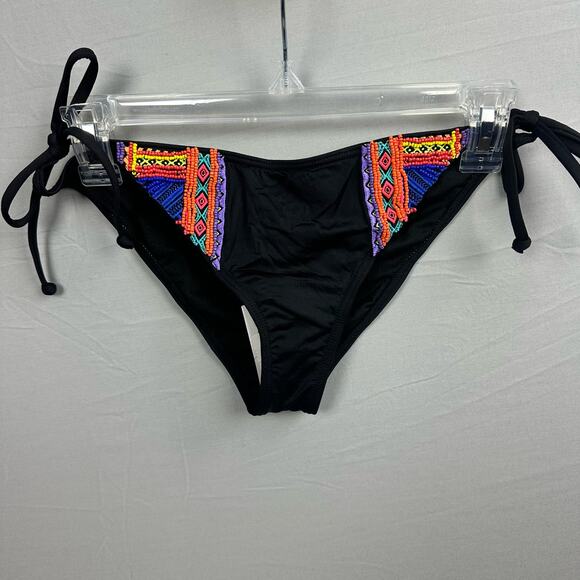 Billabong Zanzibar Tropical Side Tie Bikini Bottom Large Slim Coverage Beads - Picture 1 of 7